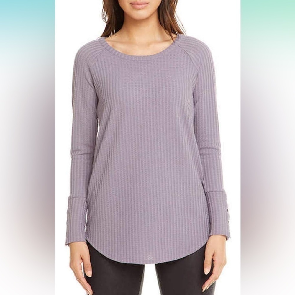 Chaser Ladies’ Long Sleeve Waffle Thermal Tunic Sweater Top